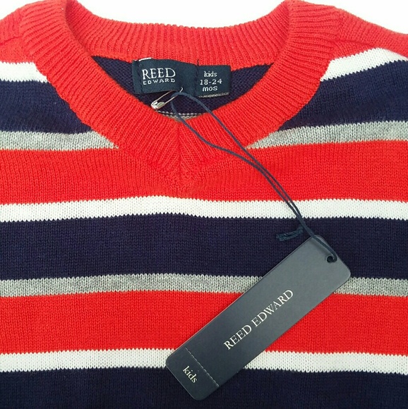 REED EDWARD KIDS BABY BOYS STRIPED SWEATER 18-24M - Picture 4 of 6